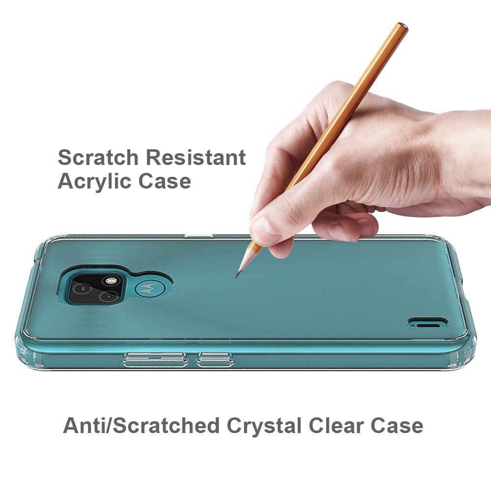 TPU + Acrylic Transparent Design Anti-Scratch Hybrid Shell for Motorola Moto E7-6