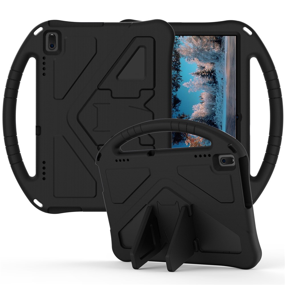 Anti-shock EVA Kickstand Case with Pen Slot Handle for Lenovo Tab E10 - Black-1