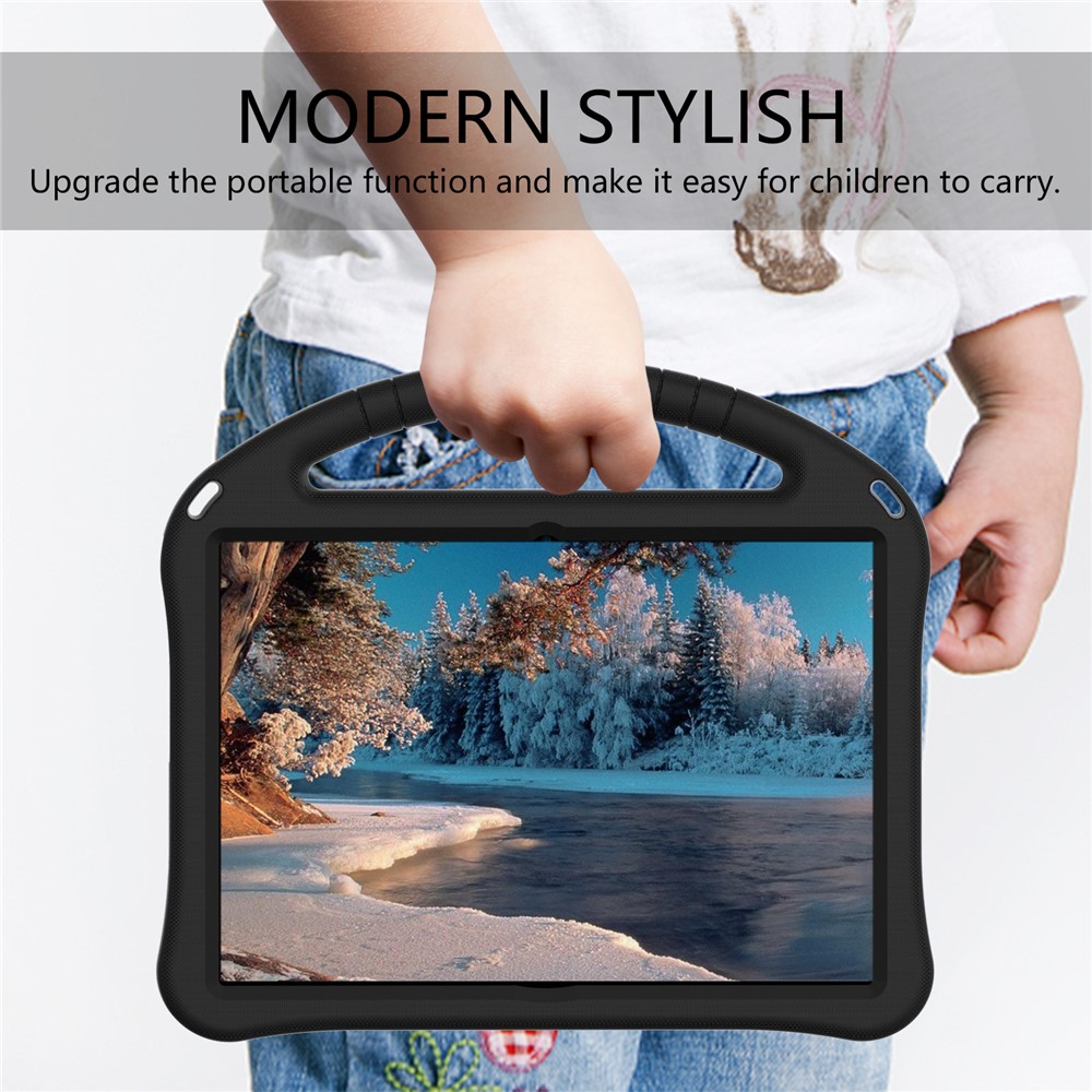 Anti-shock EVA Kickstand Case with Pen Slot Handle for Lenovo Tab E10 - Black-4