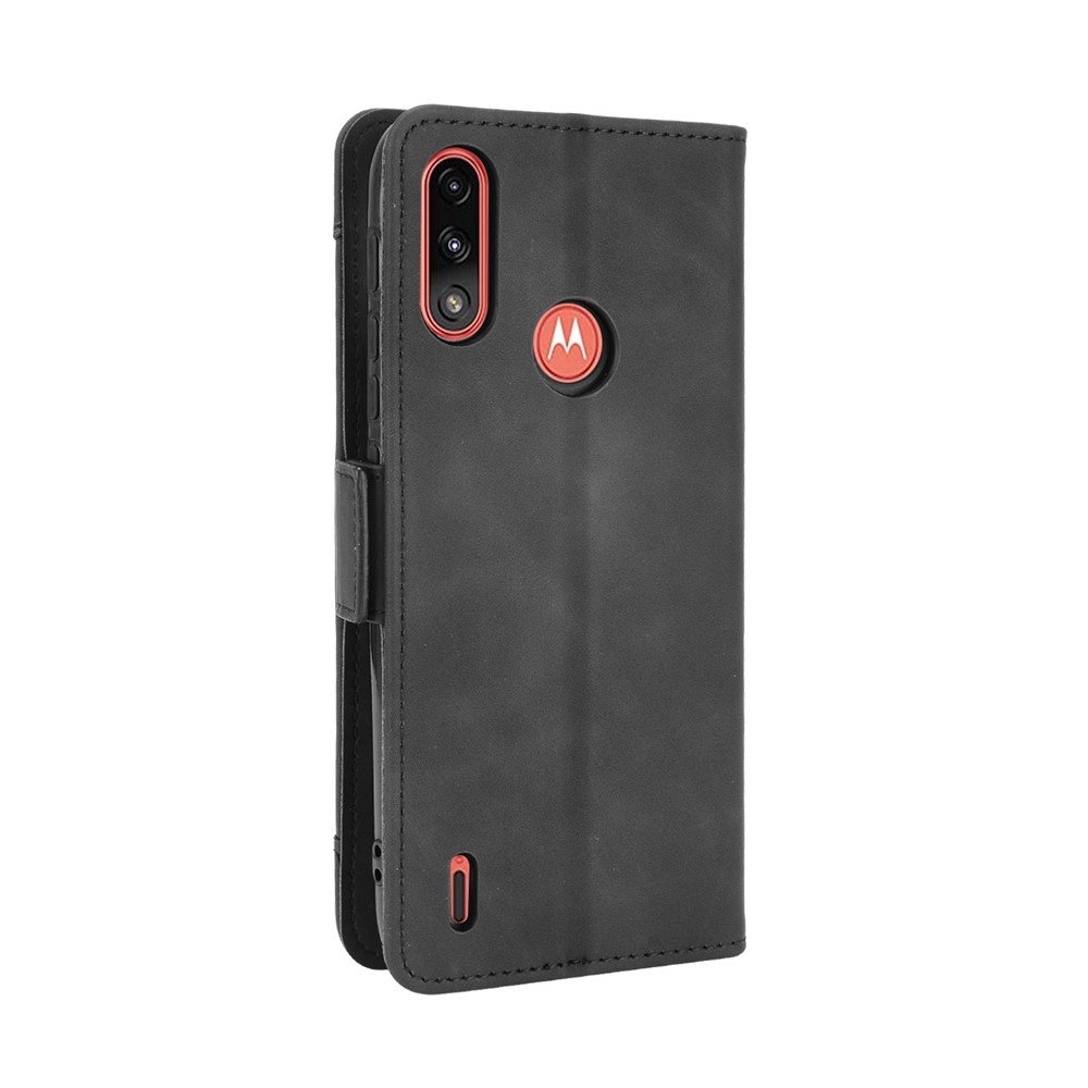 Wallet Design Leather Phone Feature Protective Cover Case with Stand and Multiple Card Slots for Motorola Moto E7 Power - Black-2
