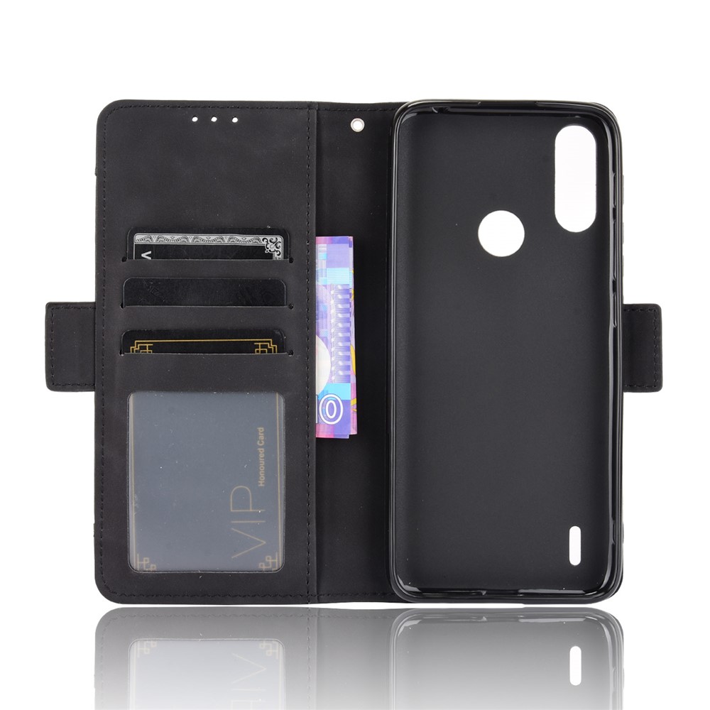 Wallet Design Leather Phone Feature Protective Cover Case with Stand and Multiple Card Slots for Motorola Moto E7 Power - Black-5
