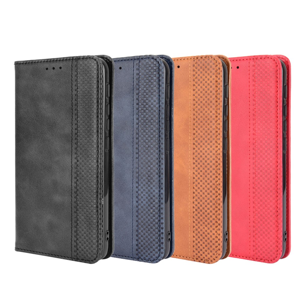 Magnetic Vintage Style Wallet Stand Phone Case Cover for Motorola Moto G30 / Motorola Moto G10 - Black-10