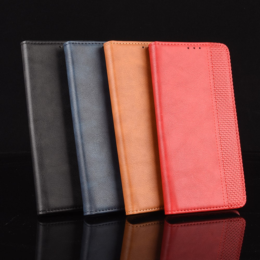 Magnetic Vintage Style Wallet Stand Phone Case Cover for Motorola Moto G30 / Motorola Moto G10 - Black-9