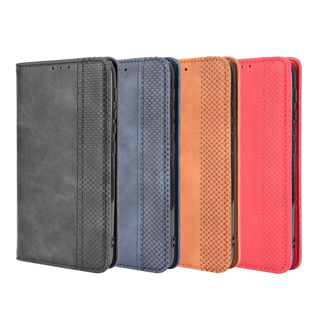 Wallet Stand Design Magnetic Vintage Style Phone Case Cover for Motorola Moto E7 Power - Black-10