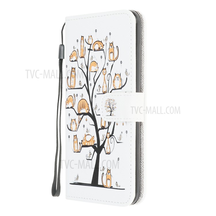 3D Pattern Printing Cross Texture Leather Wallet Stand Case Shell for Motorola Moto G30/ G10 - Pet Tree-2
