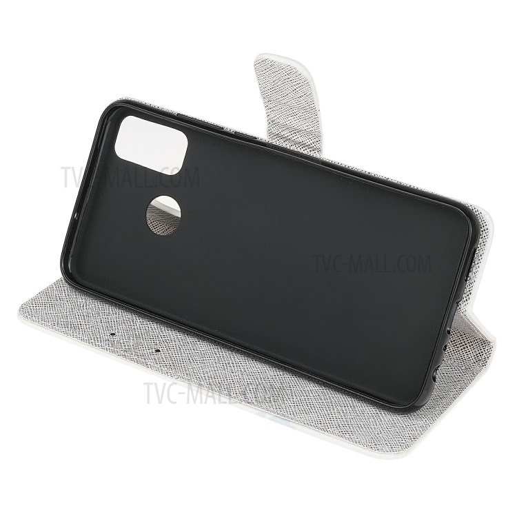 3D Pattern Printing Cross Texture Leather Wallet Stand Case Shell for Motorola Moto G30/ G10 - Pet Tree-5