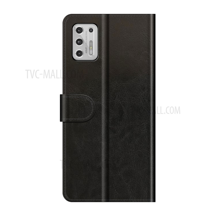 Crazy Horse Wallet Stand Leather Shell for Motorola Moto G Stylus (2021) - Black-3