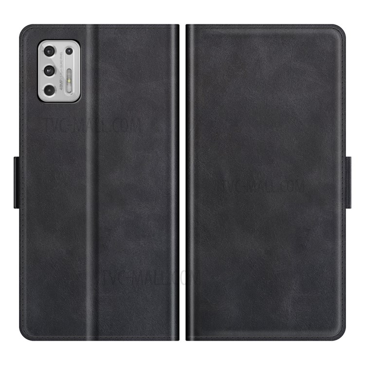 Magnet Adsorption Leather Stand Wallet Phone Case for Motorola Moto G Stylus (2021) - Black-1