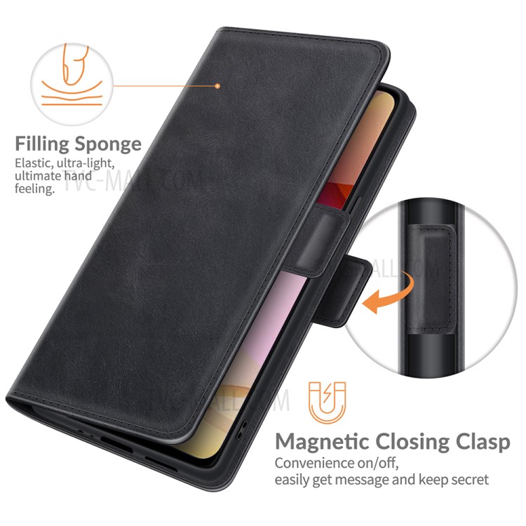 Magnet Adsorption Leather Stand Wallet Phone Case for Motorola Moto G Stylus (2021) - Black-6