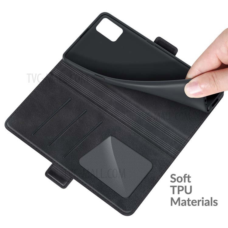 Magnet Adsorption Leather Stand Wallet Phone Case for Motorola Moto G Stylus (2021) - Black-7