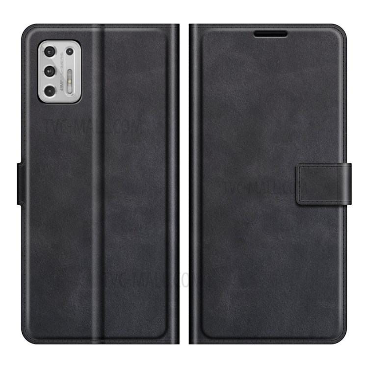 Wallet Design Stand Leather Shell for Motorola Moto G Stylus (2021) - Black-1
