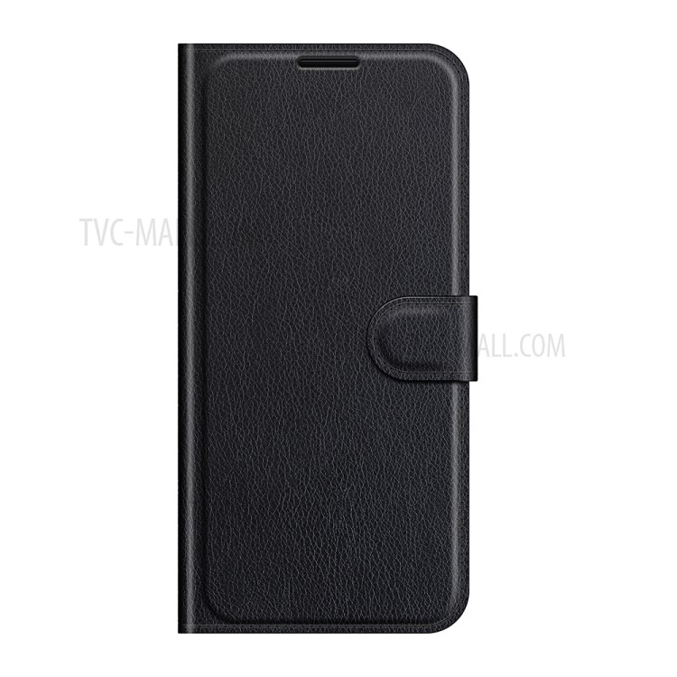 Litchi Skin Leather Case Wallet Stand Protective Phone Shell Cover for Motorola Moto G Play (2021) - Black-2