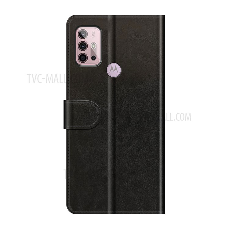 Wallet Stand Design Crazy Horse Texture Leather Phone Case Shell for Motorola Moto G30 / G10 - Black-3