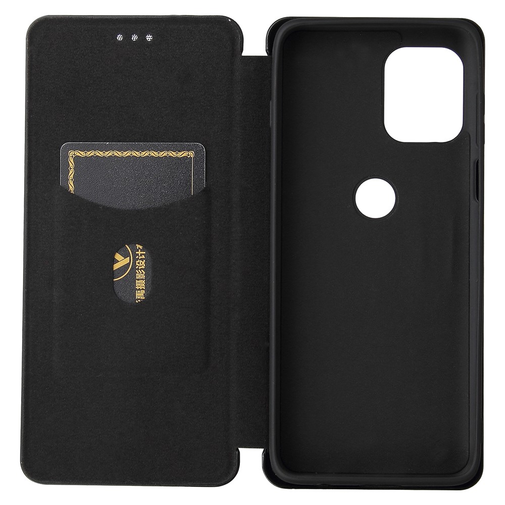 Auto-absorbed Stand Carbon Fiber Texture Leather Shell Cover for Motorola Edge S / Moto G100 - Black-5