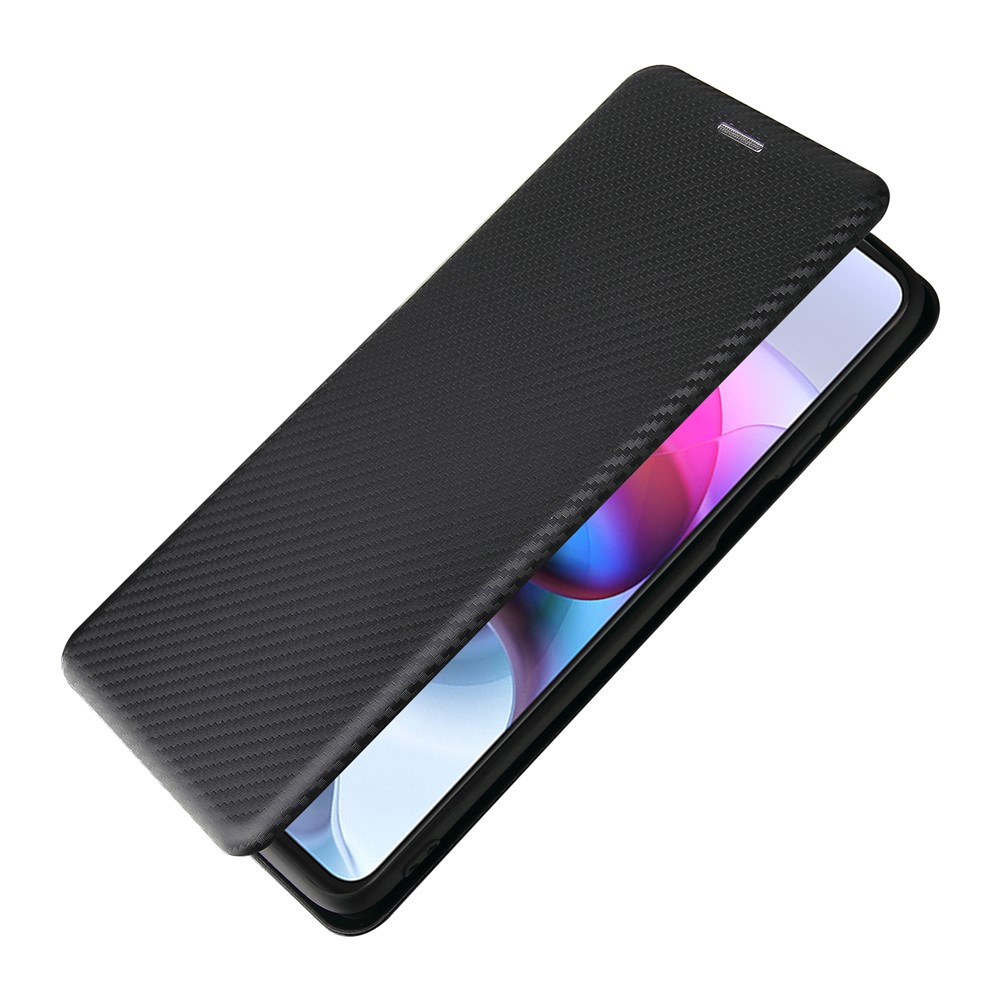 Auto-absorbed Stand Carbon Fiber Texture Leather Shell Cover for Motorola Edge S / Moto G100 - Black-7