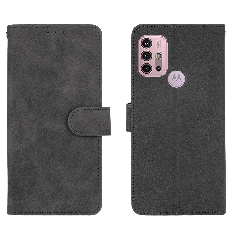Auto-absorbed Stand Carbon Fiber Texture Leather Shell Cover for Motorola Moto G30 / G10 / G10 Power - Black-1