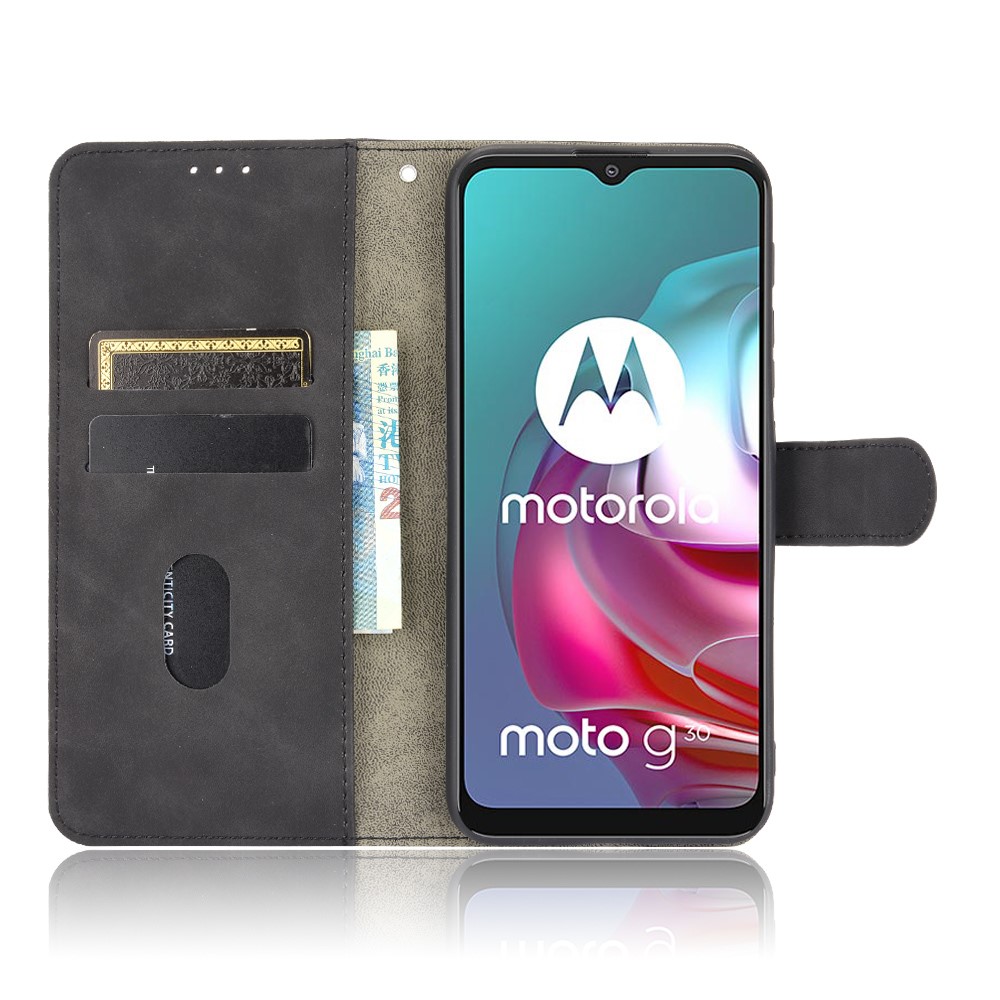 Auto-absorbed Stand Carbon Fiber Texture Leather Shell Cover for Motorola Moto G30 / G10 / G10 Power - Black-4