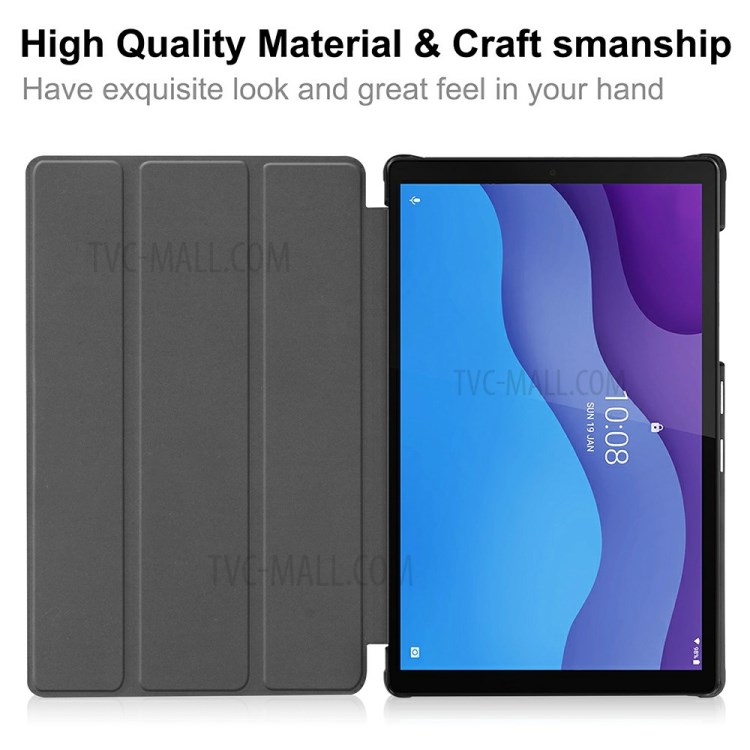 Tri-fold Stand Design Cloth Texture Leather Tablet Case Cover for Lenovo Tab M10 HD Gen 2 - Grey-4