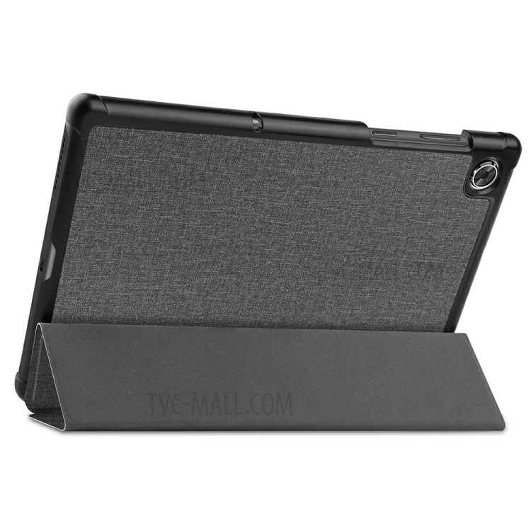 Tri-fold Stand Design Cloth Texture Leather Tablet Case Cover for Lenovo Tab M10 HD Gen 2 - Grey-5