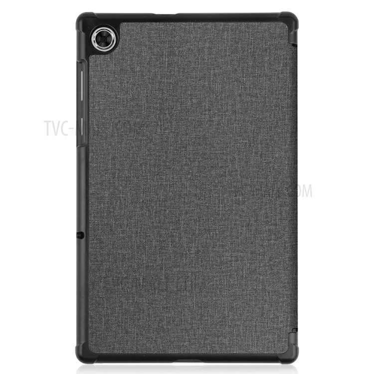 Tri-fold Stand Design Cloth Texture Leather Tablet Case Cover for Lenovo Tab M10 HD Gen 2 - Grey-6