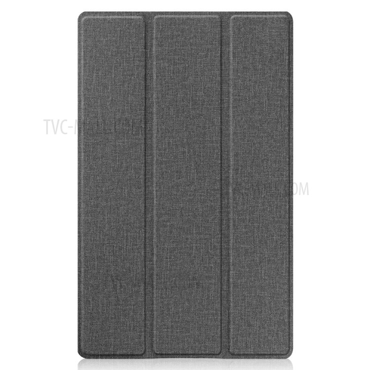 Tri-fold Stand Design Cloth Texture Leather Tablet Case Cover for Lenovo Tab M10 HD Gen 2 - Grey-7