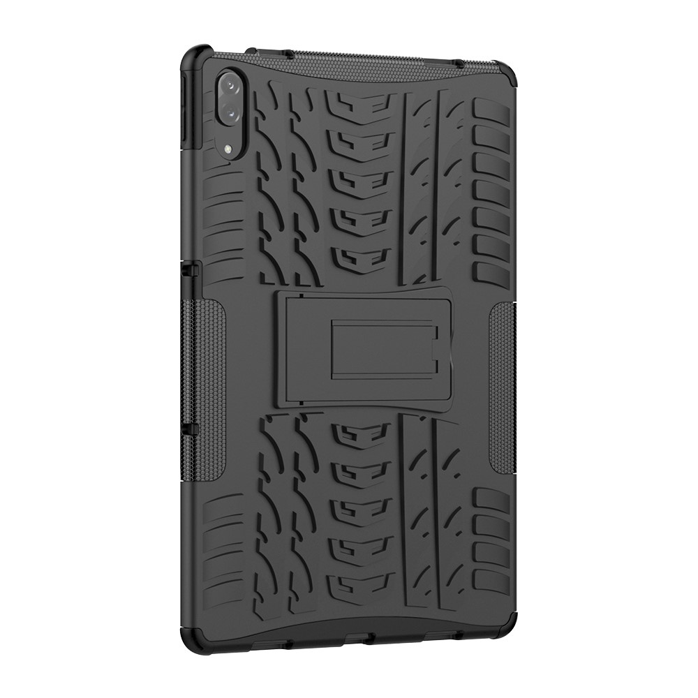 Cool Tyre Surface Design PC + TPU Hybrid Phone Case Cover with Kickstand for Lenovo Tab P11 Pro - Black-4