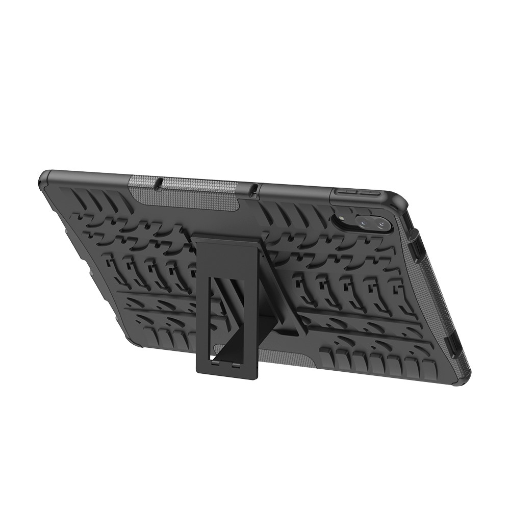 Cool Tyre Surface Design PC + TPU Hybrid Phone Case Cover with Kickstand for Lenovo Tab P11 Pro - Black-5