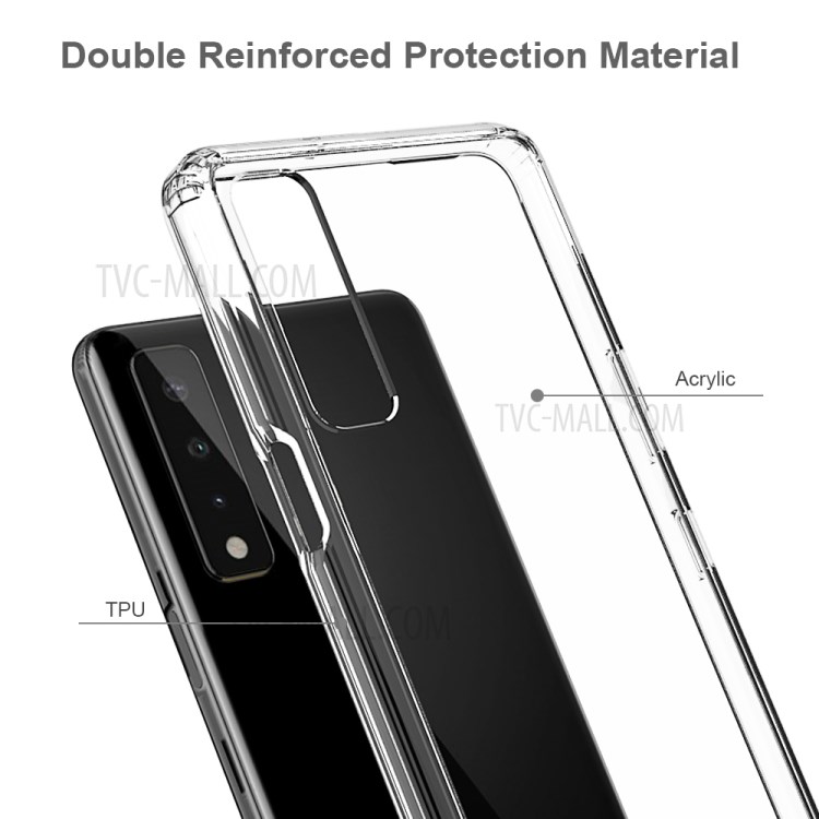 Clear Transparent Anti-scratch Acrylic + TPU Back Hybrid Cell Shell for LG Stylo 7 4G-3