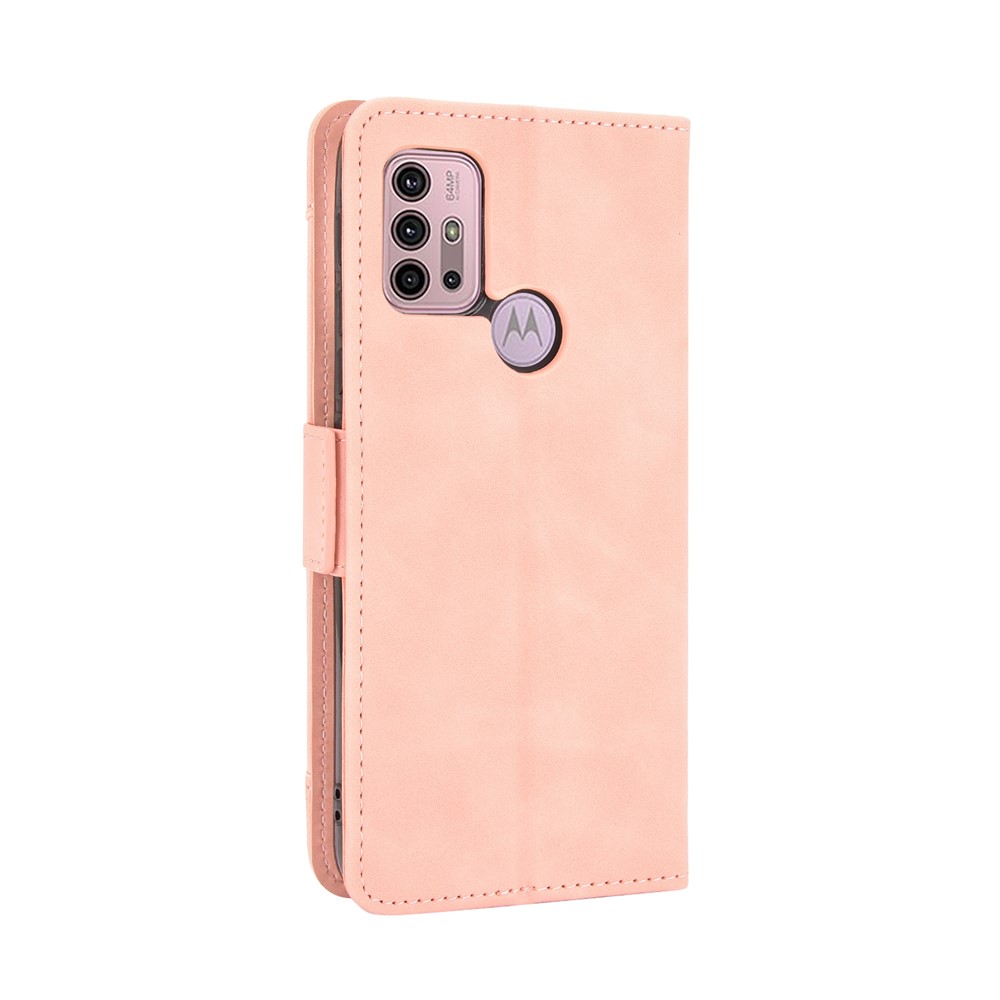 Full Protection Leather Wallet Protective Case with Multiple Card Slots for Motorola Moto G30 / Moto G10 - Pink-8
