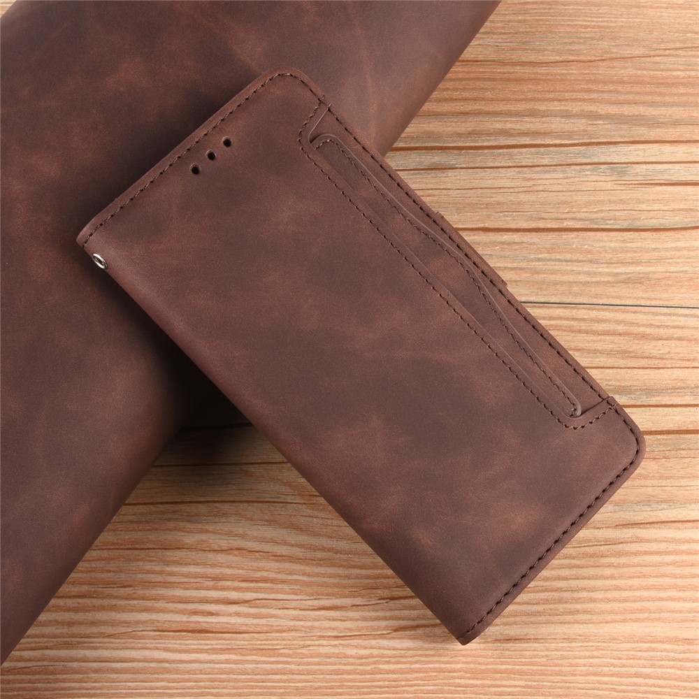 Multiple Card Slots Design Leather Phone Case Cover Wallet Stand for Motorola Edge S/Moto G100 - Coffee-4