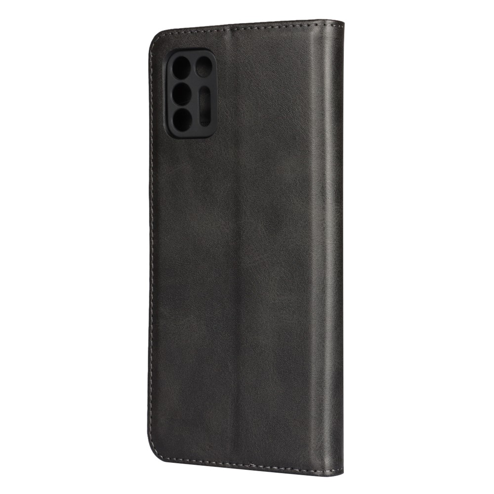 Auto-absorbed Wallet Stand Leather Case for Motorola Moto G9 Plus - Black-2