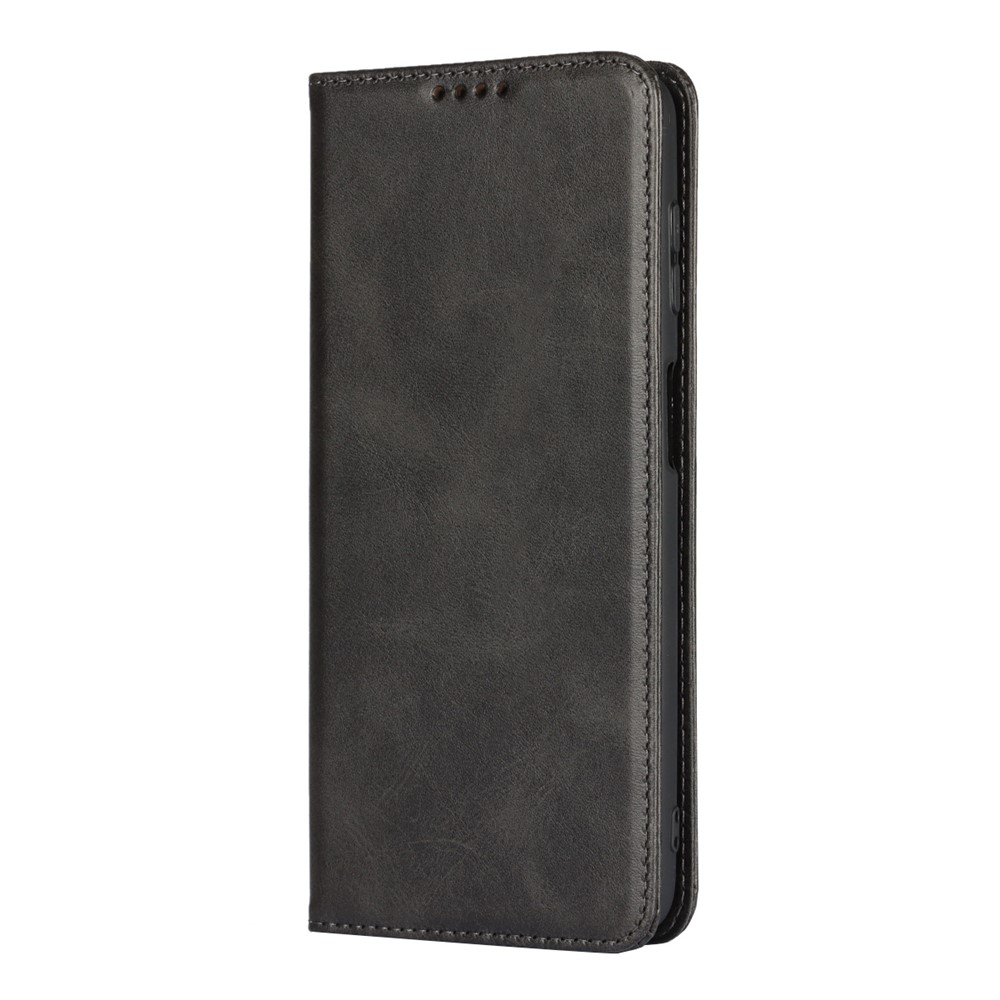 Auto-absorbed Wallet Stand Leather Case for Motorola Moto G9 Plus - Black-3