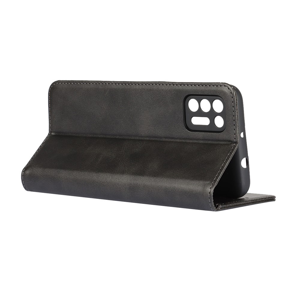 Auto-absorbed Wallet Stand Leather Case for Motorola Moto G9 Plus - Black-5