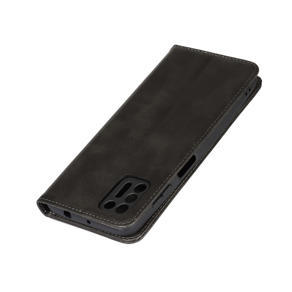 Auto-absorbed Wallet Stand Leather Case for Motorola Moto G9 Plus - Black-6