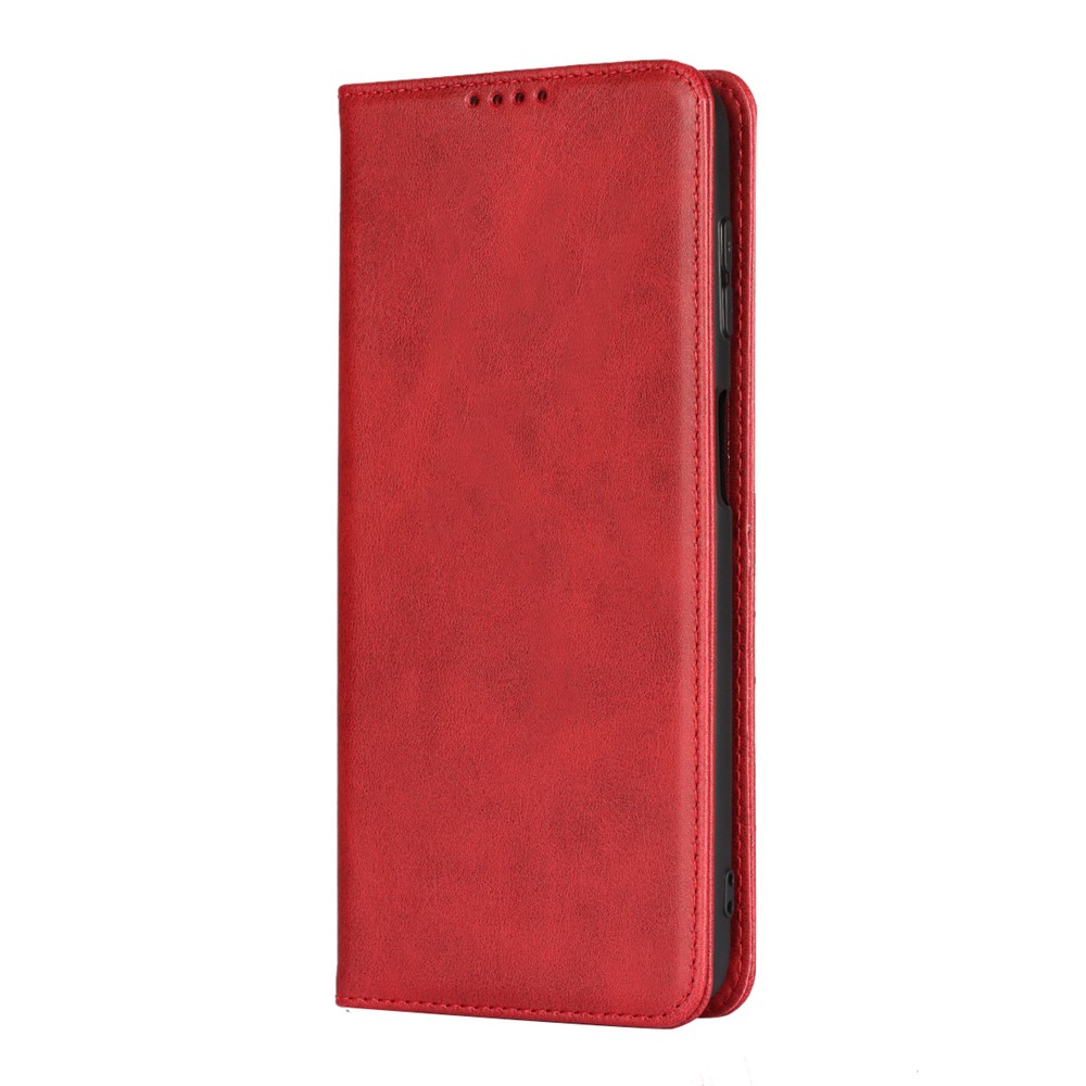 Auto-absorbed Wallet Stand Leather Case for Motorola Moto G9 Plus - Red-2