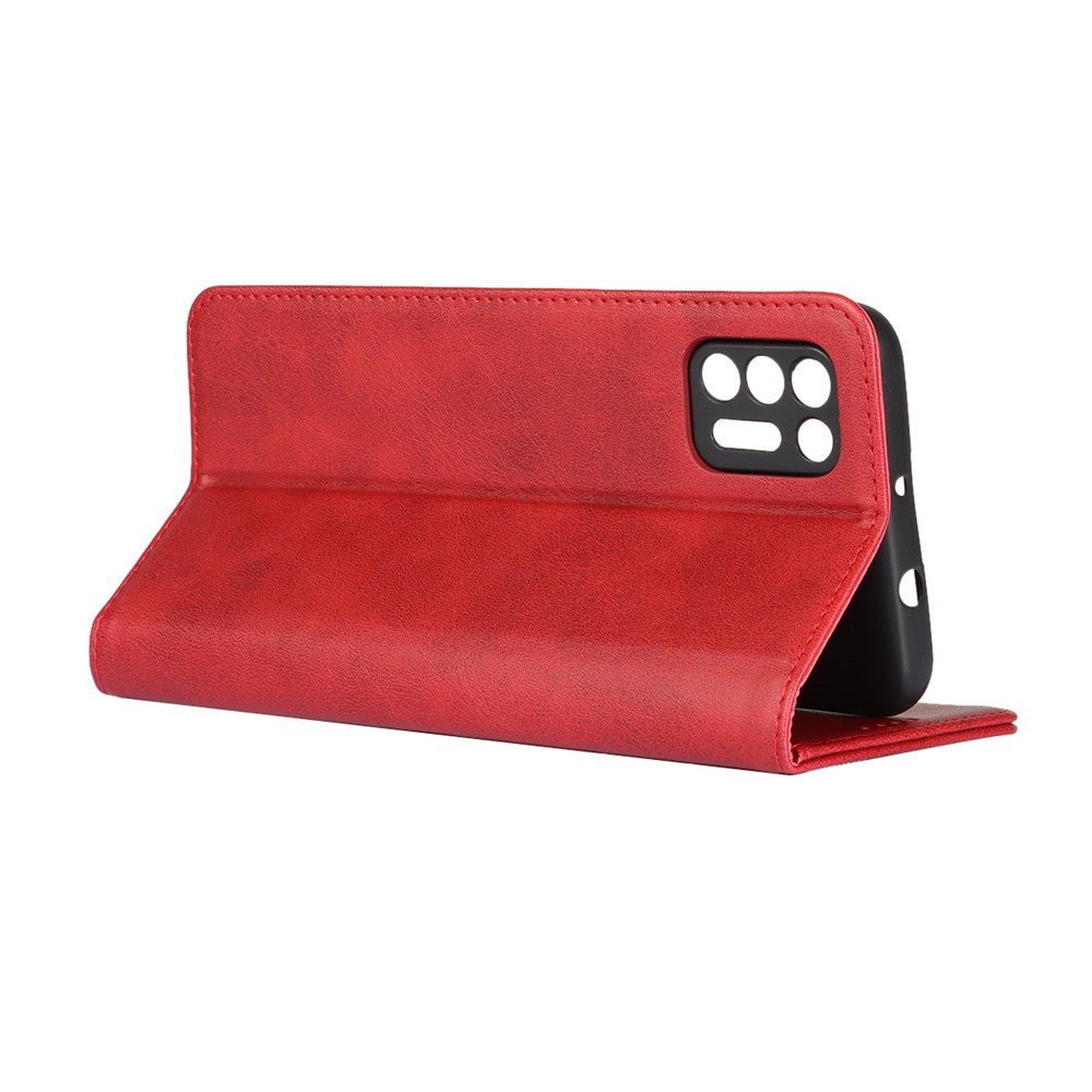 Auto-absorbed Wallet Stand Leather Case for Motorola Moto G9 Plus - Red-5