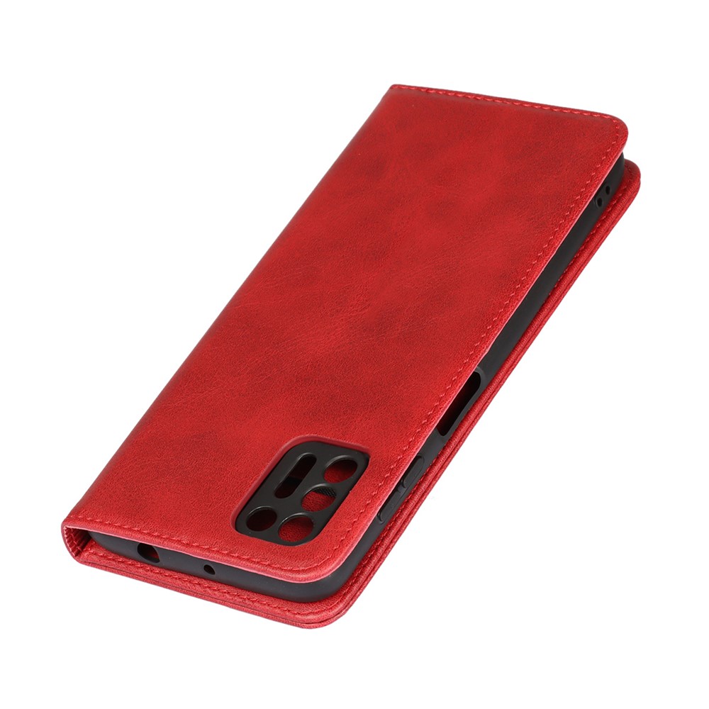 Auto-absorbed Wallet Stand Leather Case for Motorola Moto G9 Plus - Red-6