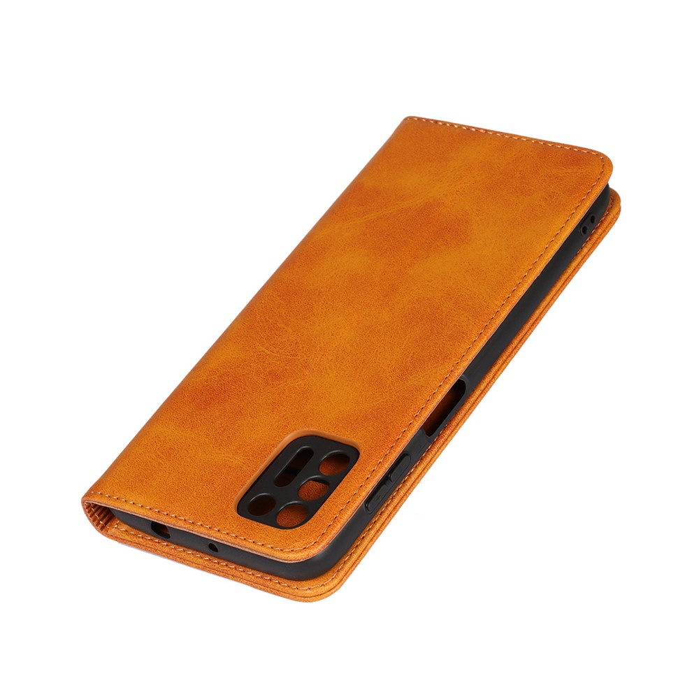 Auto-absorbed Wallet Stand Leather Case for Motorola Moto G9 Plus - Brown-6
