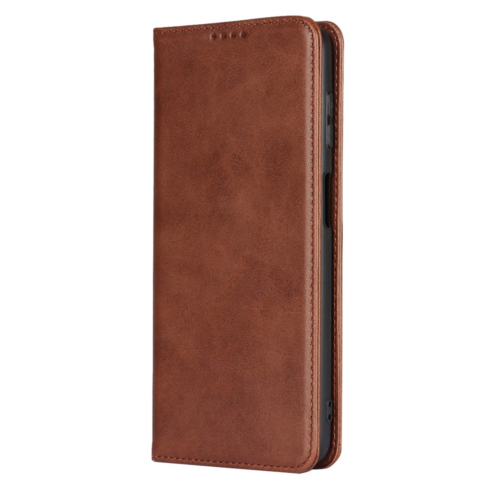 Auto-absorbed Wallet Stand Leather Case for Motorola Moto G9 Plus - Coffee-2