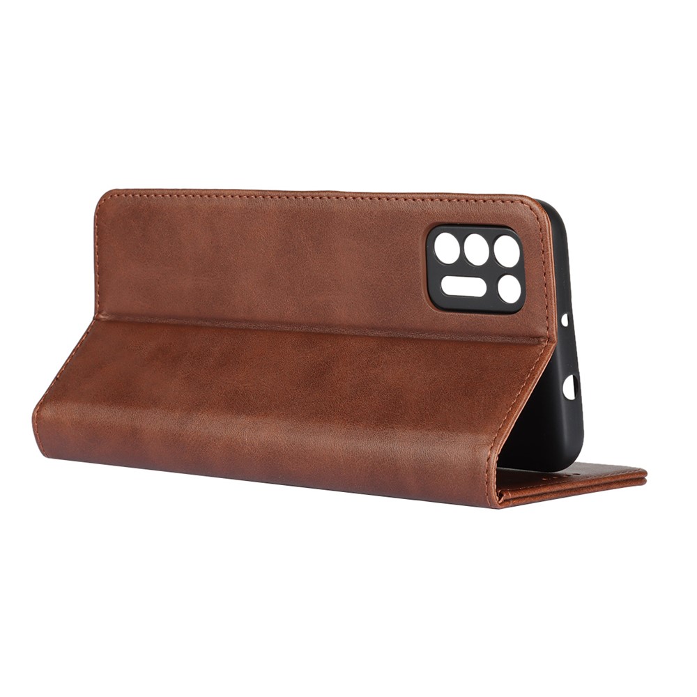 Auto-absorbed Wallet Stand Leather Case for Motorola Moto G9 Plus - Coffee-5