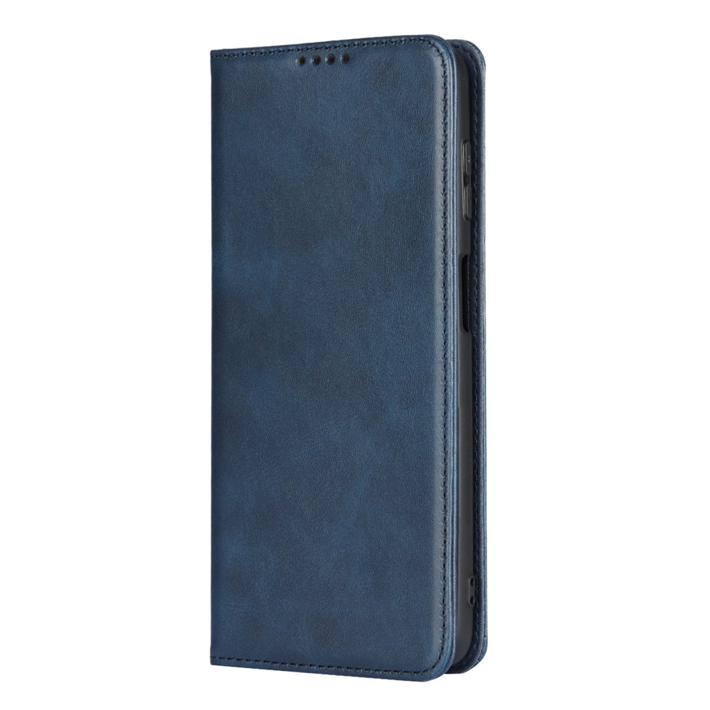 Auto-absorbed Wallet Stand Leather Case for Motorola Moto G9 Plus - Blue-2