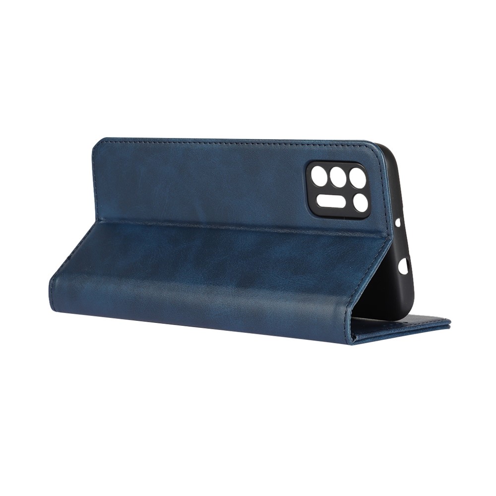 Auto-absorbed Wallet Stand Leather Case for Motorola Moto G9 Plus - Blue-5