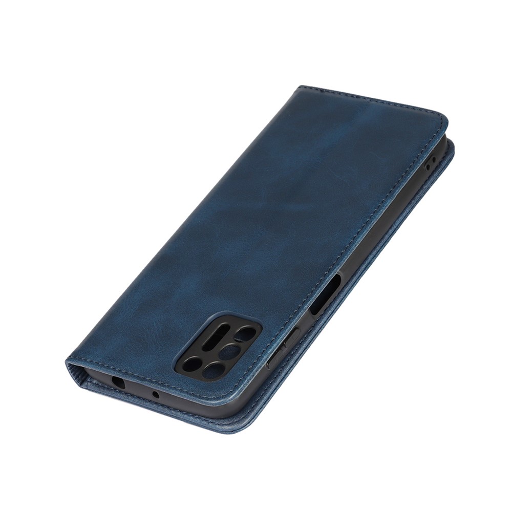 Auto-absorbed Wallet Stand Leather Case for Motorola Moto G9 Plus - Blue-6