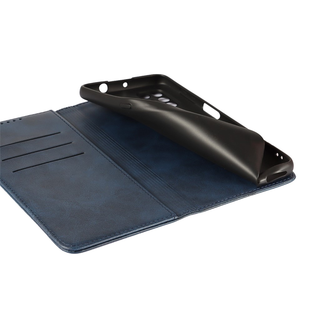 Auto-absorbed Wallet Stand Leather Case for Motorola Moto G9 Plus - Blue-7