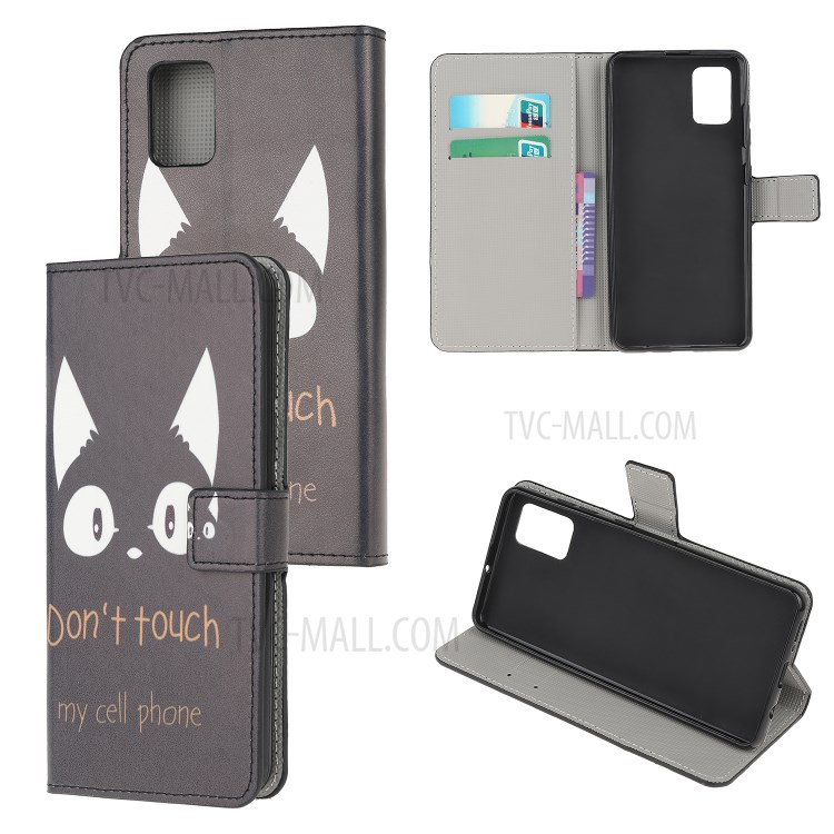 Pattern Printing Wallet Stand Design Leather Protective Case for Motorola Moto G100/Edge S - Black Cat-6