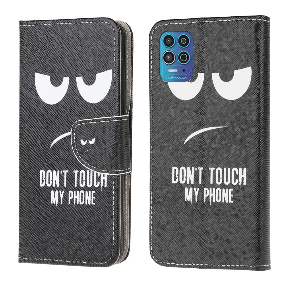 Pattern Printing Wallet Design Cross Texture Leather Phone Protective Case with Stand for Motorola Moto G100/Edge S - Angry Face-1