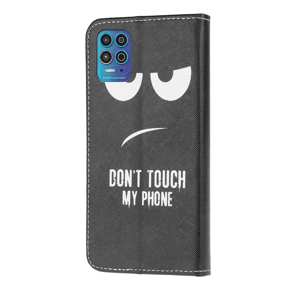 Pattern Printing Wallet Design Cross Texture Leather Phone Protective Case with Stand for Motorola Moto G100/Edge S - Angry Face-2