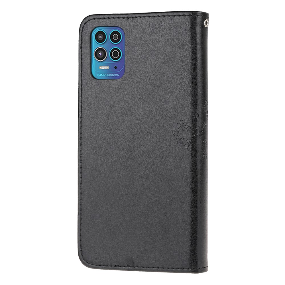 Tree Owl Pattern Imprint Inside and Outside Leather Stylish Case with Wallet Design for Motorola Moto G100/Edge S - Black-3