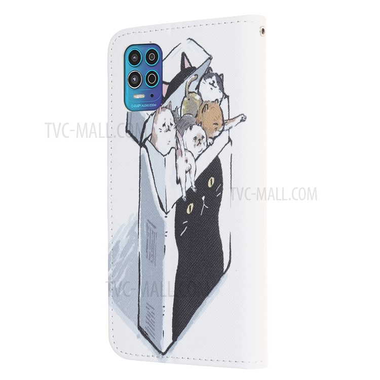 New Style Pattern Printing Cross Texture Wallet Leather Case for Motorola Moto G100/Edge S - Cat Group-2