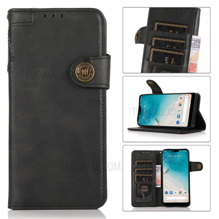 KHAZNEH Shockproof PU Leather Stand Wallet Mobile Phone Cover for Motorola Moto G30 - Black-10
